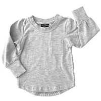 Long Sleeve Pocket Tee - Grey