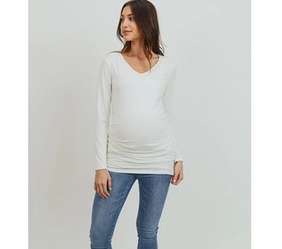 Maternity Basic Long Sleeve V-Neck