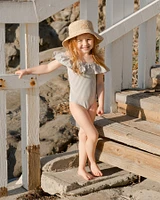 Off the Shoulder One-Piece - Ink Stripe