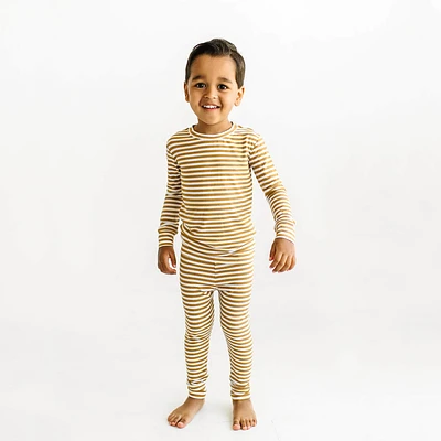 Camel Stripe Ribbed Two-Piece Set