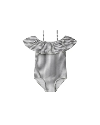Off the Shoulder One-Piece - Ink Stripe