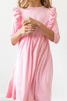 Bubblegum Pink Ruffle Twirl Dress