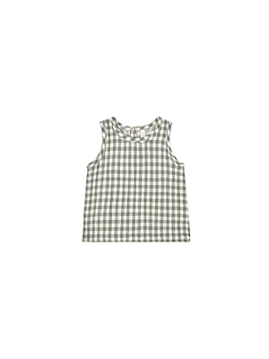 Woven Tank - Sea Green Gingham