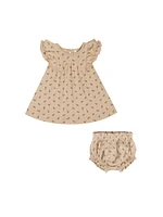 Flutter Dress + Bloomer Set - Tulips