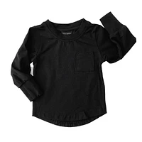 Long Sleeve Pocket Tee - Black
