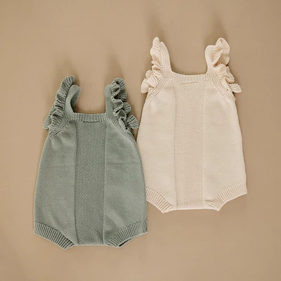 Vanilla Ruffle Knit Romper