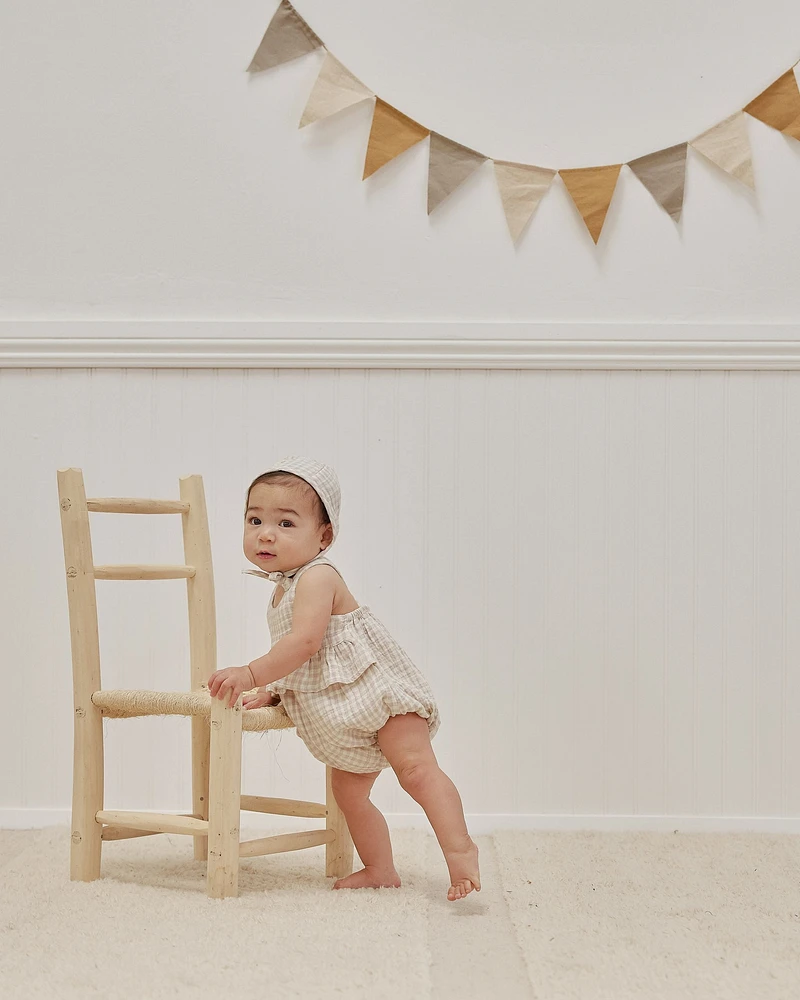 Silver Gingham Penny Romper