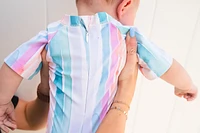 Watercolor Stripe Zip Rashguard