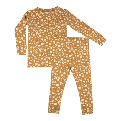 Camel Floral Two-Piece Set