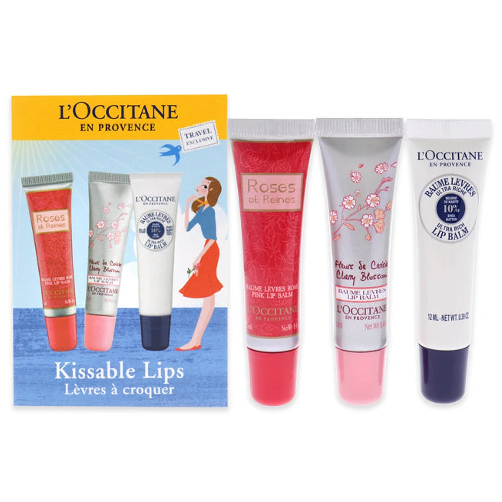 Kissable Lips Set by LOccitane for Women - 3 Pc