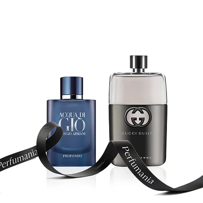 Bundle for Men: Acqua Di Gio Profondo by Giorgio Armani and Gucci Guil