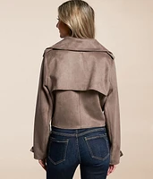 Faux Suede Cropped Jacket