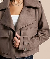 Faux Suede Cropped Jacket