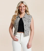 Cheetah Trucker Denim Vest