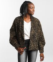 A. Peach Brushed Zebra Print Jacket