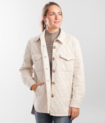 A. Peach Quilted Jacket