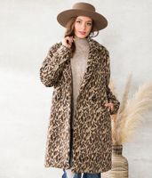 A. Peach Cheetah Print Duster Jacket