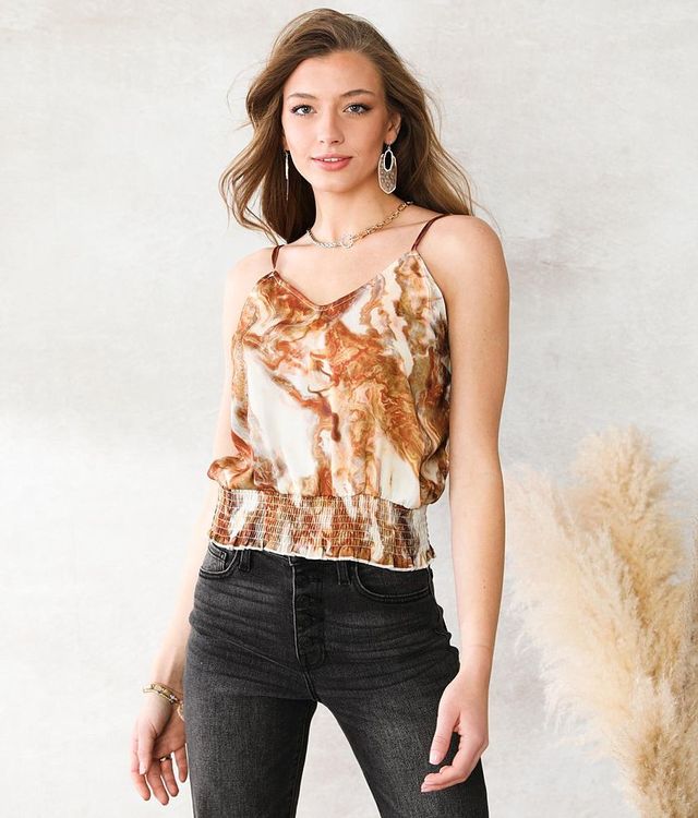 Willow & Root Satin Cropped Tank Top