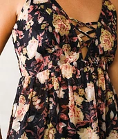 Floral Chiffon Babydoll Tank Top