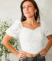 Sweetheart Lace Cropped Top