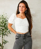 Sweetheart Lace Cropped Top