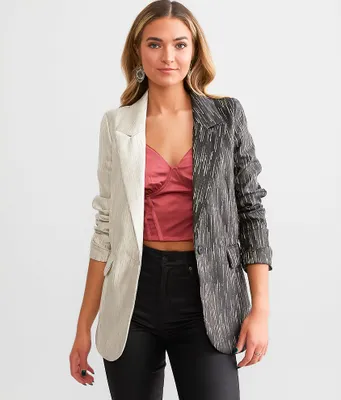 A. Peach Metallic Split Blazer