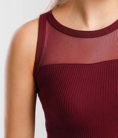 Ribbed High Neck Tank Top