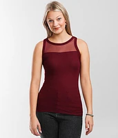 Ribbed High Neck Tank Top