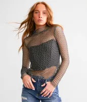 Gilded Intent Metallic Netted Top