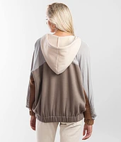 Color Block Hooded Sweatshirt