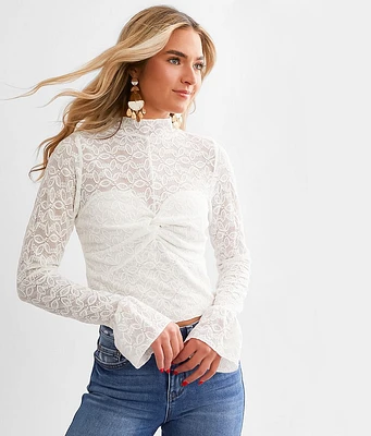 Acoa Twisted Lace Cropped Top
