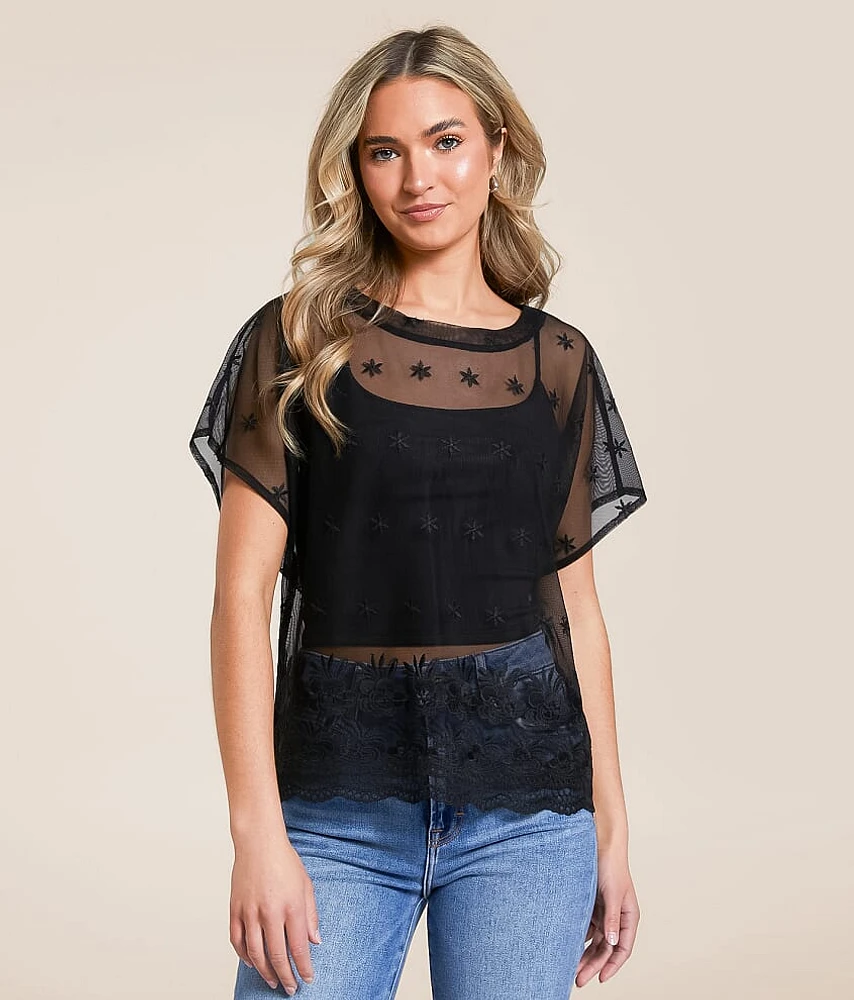 Embroidered Floral Top