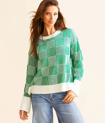 AEMI + CO Checker Ribbed Sweater