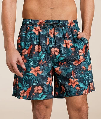 War Flowers Stretch Swim Trunks