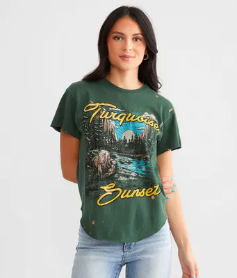 American Highway Turquoise Sunset T-Shirt