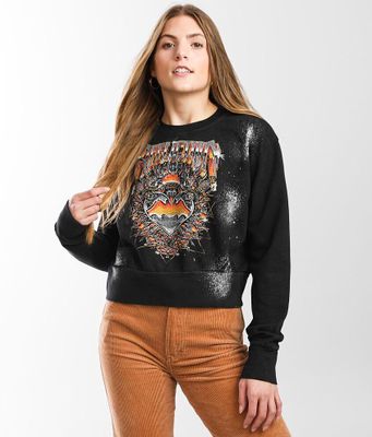Affliction Chromium Heart Cropped Pullover