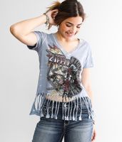 Affliction Roadie Split Cropped T-Shirt