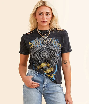 Affliction American Customs Motor Flame T-Shirt