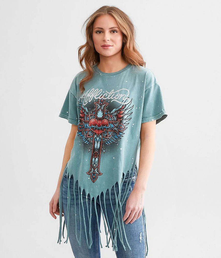 Affliction Rosary Fringe T-Shirt