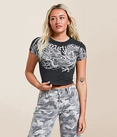 Flaming Dragon Baby Cropped T-Shirt