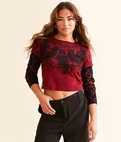 Affliction Crows Cropped T-Shirt