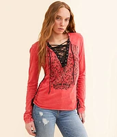 Affliction Solution Lace-Up Top