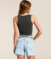 Speed Trails Cut-Out Cropped Tank Top