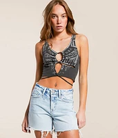 Speed Trails Cut-Out Cropped Tank Top