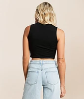 Sacred Sermon Lace-Up Cropped Tank Top