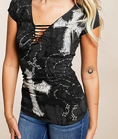 Rosary Of Life Studded T-Shirt