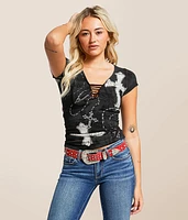 Rosary Of Life Studded T-Shirt