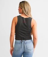 Rock & Roll Cut-Out Cropped Tank Top