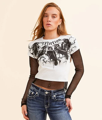 Affliction Crows Cropped T-Shirt