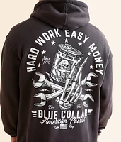 Blue Collar Hard Work Hooded Sweatshirt